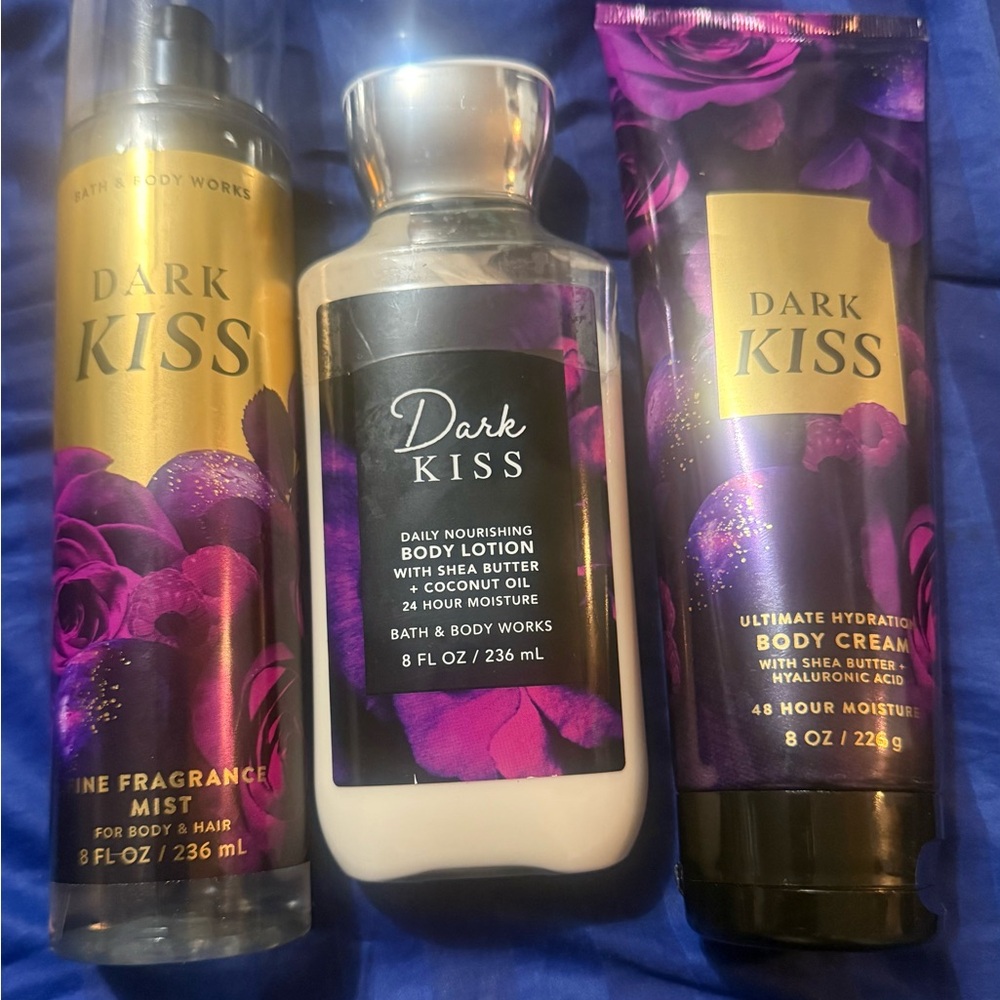 ‘Bath & Body Works’ Dark Kiss Body Cream/Mist/ Body Lotion 3 pc Set